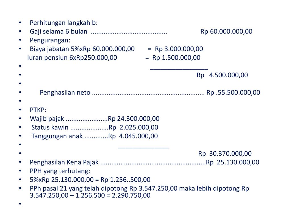 Detail Contoh Soal Penghasilan Kena Pajak Nomer 30