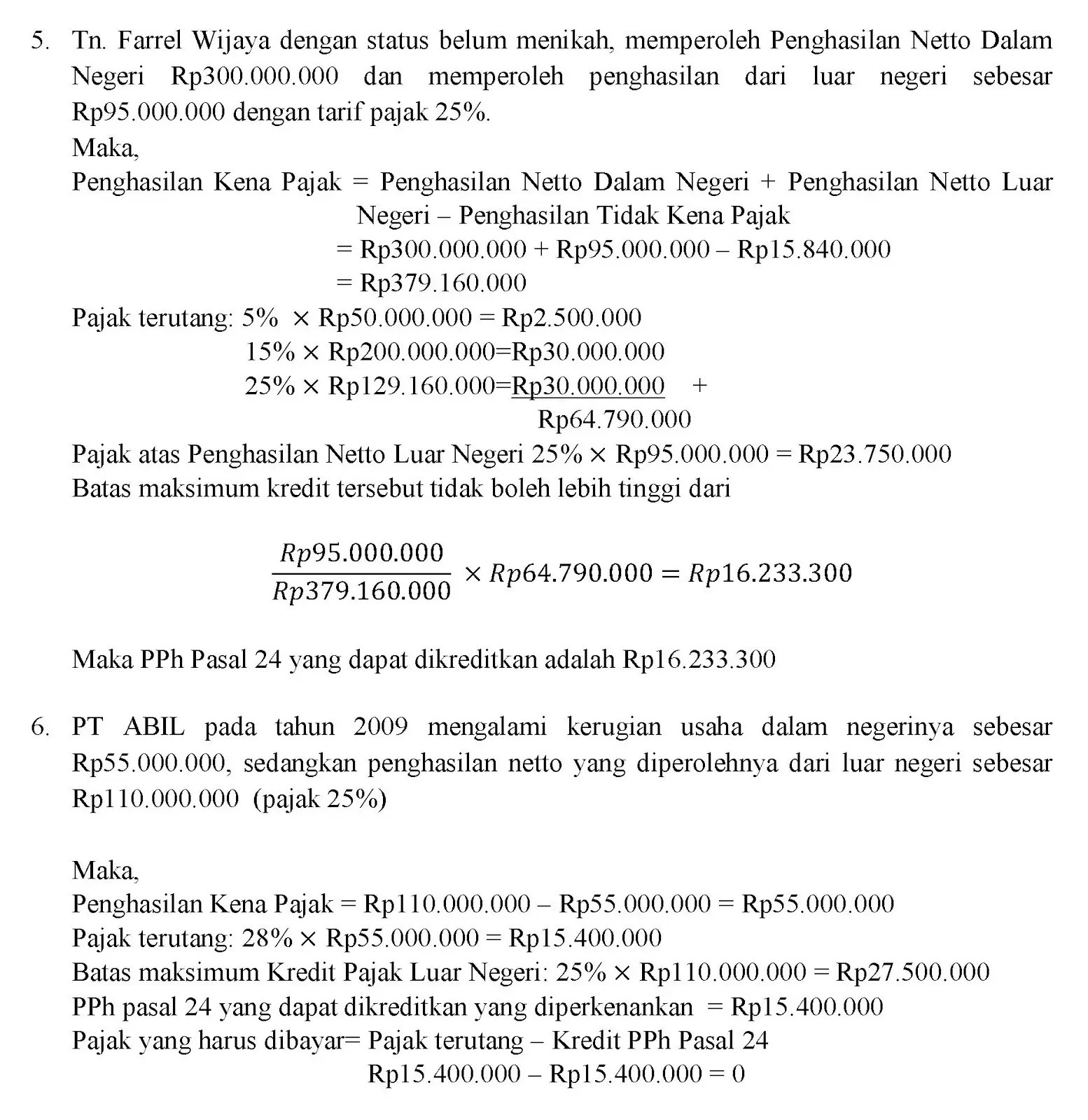 Detail Contoh Soal Penghasilan Kena Pajak Nomer 52