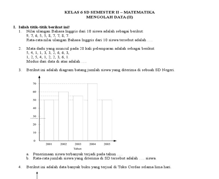 Detail Contoh Soal Pengolahan Data Kelas 4 Sd Nomer 19