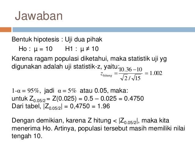 Detail Contoh Soal Pengujian Hipotesis Nomer 21