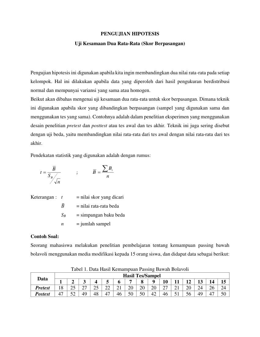 Detail Contoh Soal Pengujian Hipotesis Nomer 10