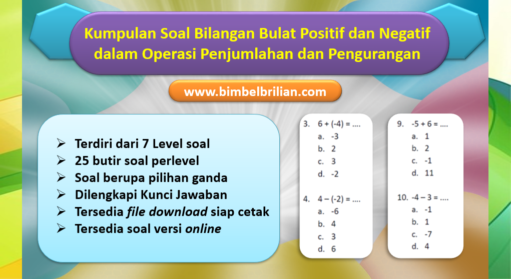 Detail Contoh Soal Pengurangan Bilangan Bulat Nomer 31