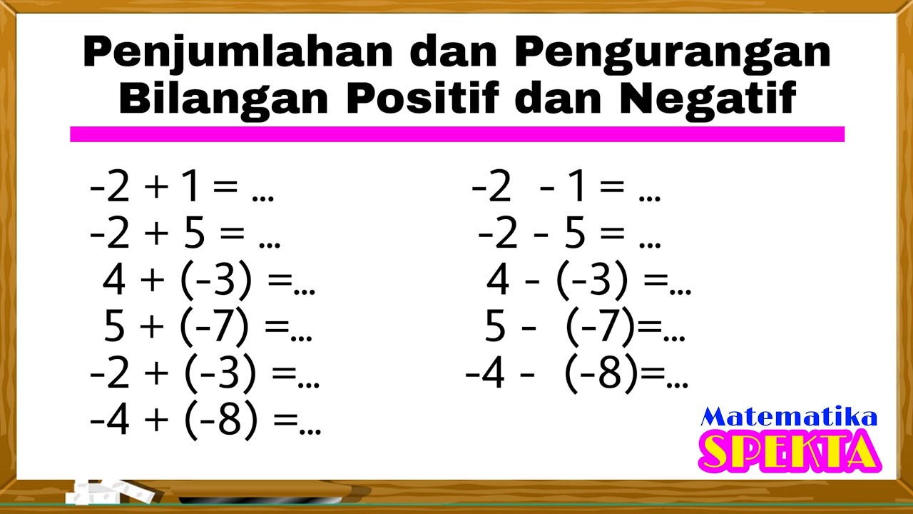 Detail Contoh Soal Pengurangan Bilangan Bulat Nomer 5