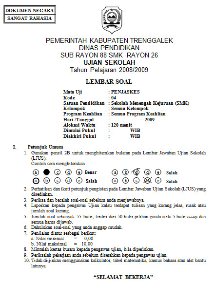 Detail Contoh Soal Penjas Nomer 37