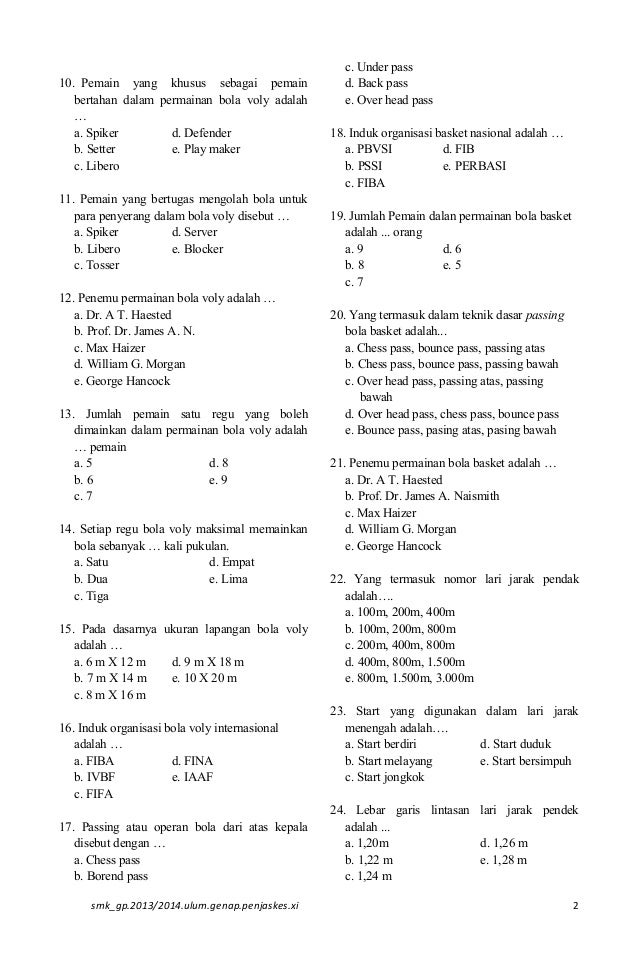 Detail Contoh Soal Penjas Kelas 11 Nomer 3