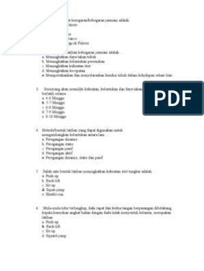 Detail Contoh Soal Penjas Kelas 11 Semester 2 Nomer 13