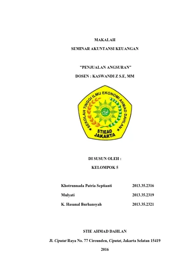 Detail Contoh Soal Penjualan Angsuran Nomer 38