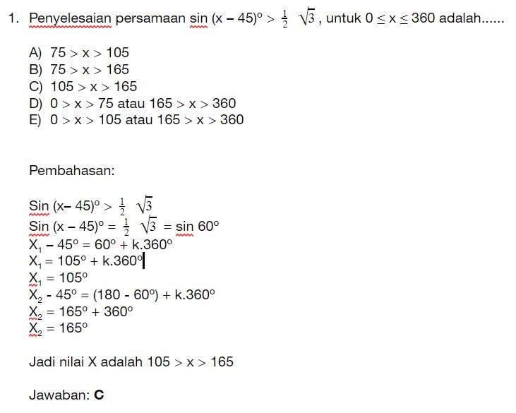 Detail Contoh Soal Penjumlahan Trigonometri Nomer 31