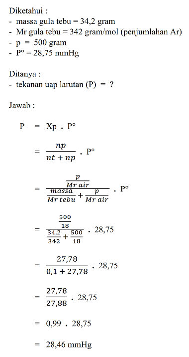 Detail Contoh Soal Penurunan Tekanan Uap Nomer 5