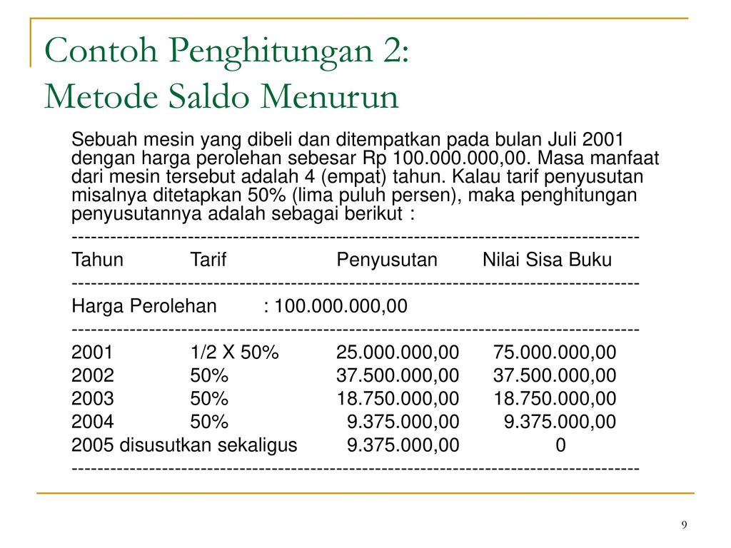 Detail Contoh Soal Penyusutan Metode Garis Lurus Nomer 14