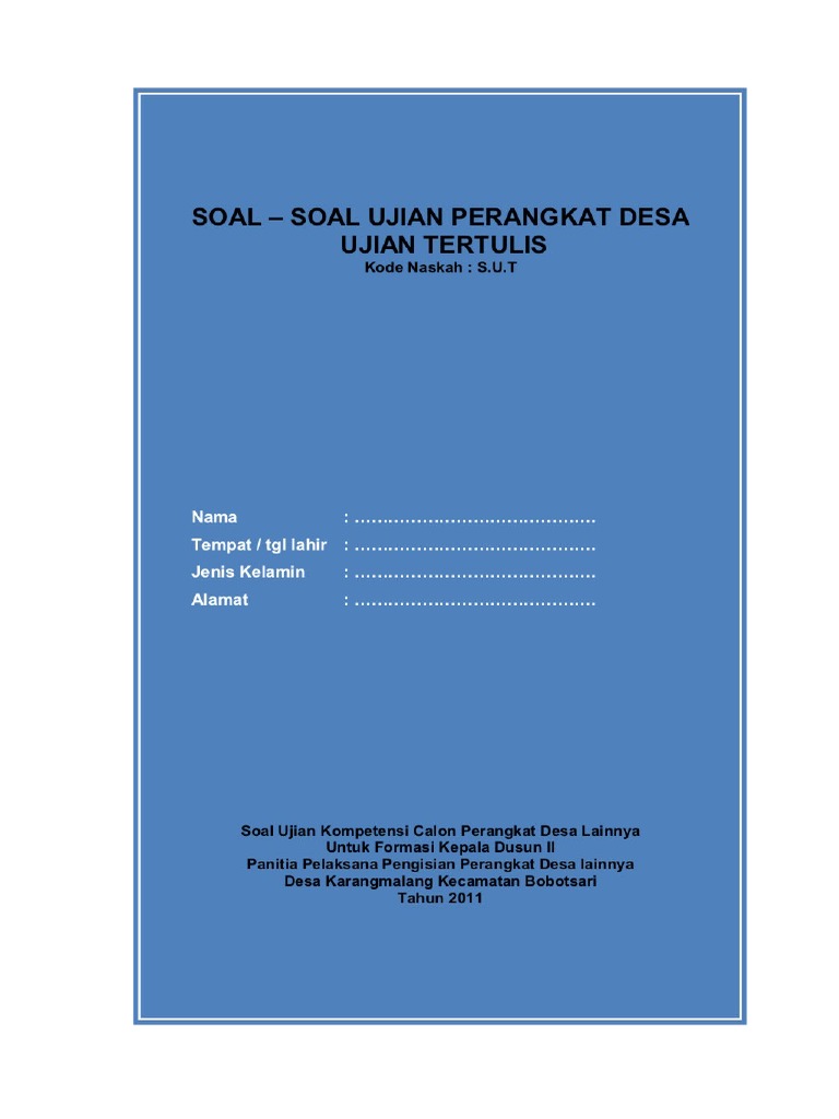 Detail Contoh Soal Perangkat Desa Nomer 33