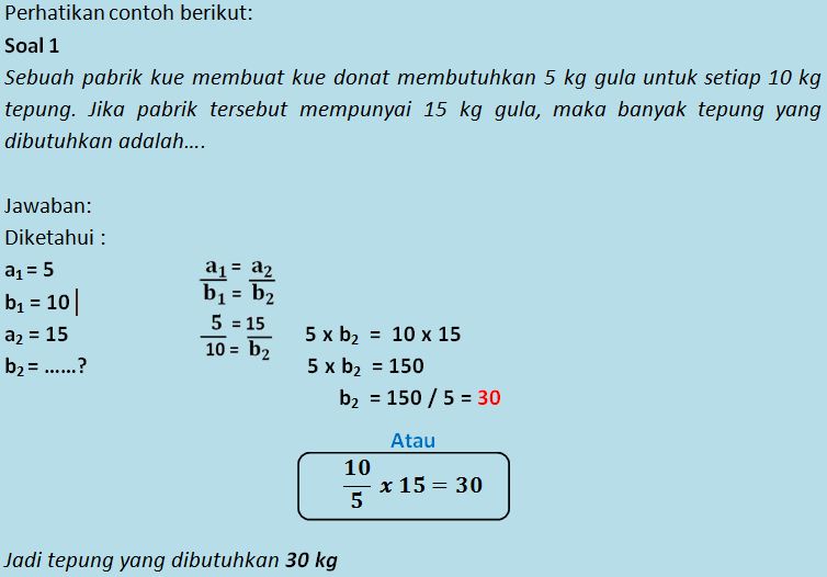 Detail Contoh Soal Perbandingan Berbalik Nilai Nomer 30