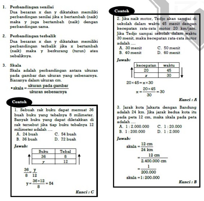 Detail Contoh Soal Perbandingan Matematika Smp Nomer 2