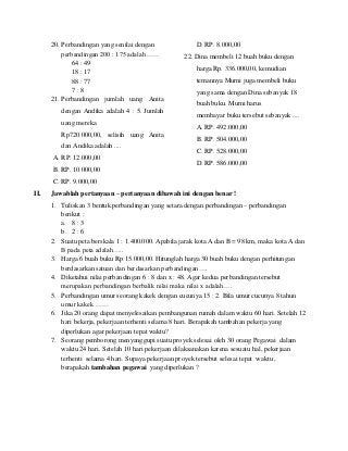 Detail Contoh Soal Perbandingan Matematika Smp Nomer 29