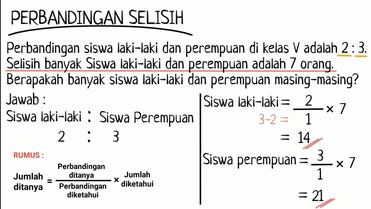 Detail Contoh Soal Perbandingan Matematika Smp Nomer 6