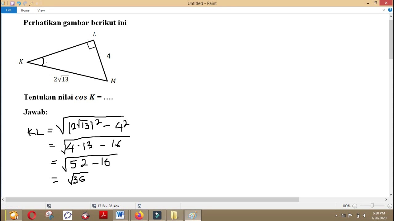 Detail Contoh Soal Perbandingan Trigonometri Nomer 4