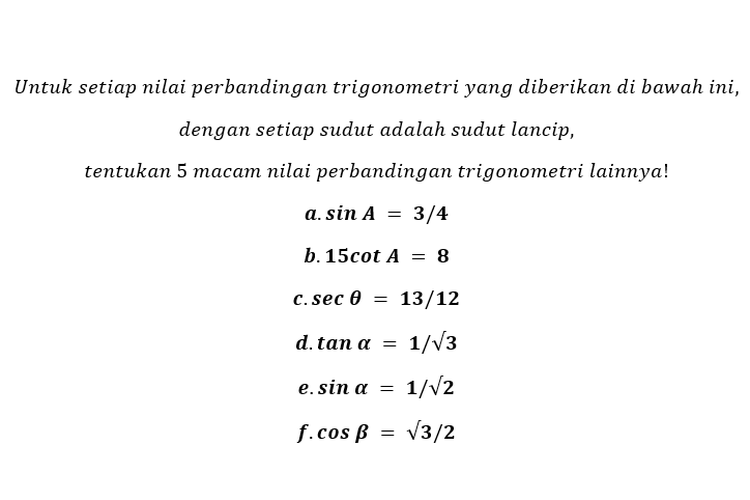 Detail Contoh Soal Perbandingan Trigonometri Nomer 48