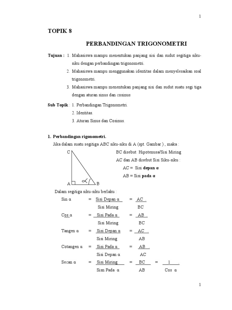 Detail Contoh Soal Perbandingan Trigonometri Nomer 49