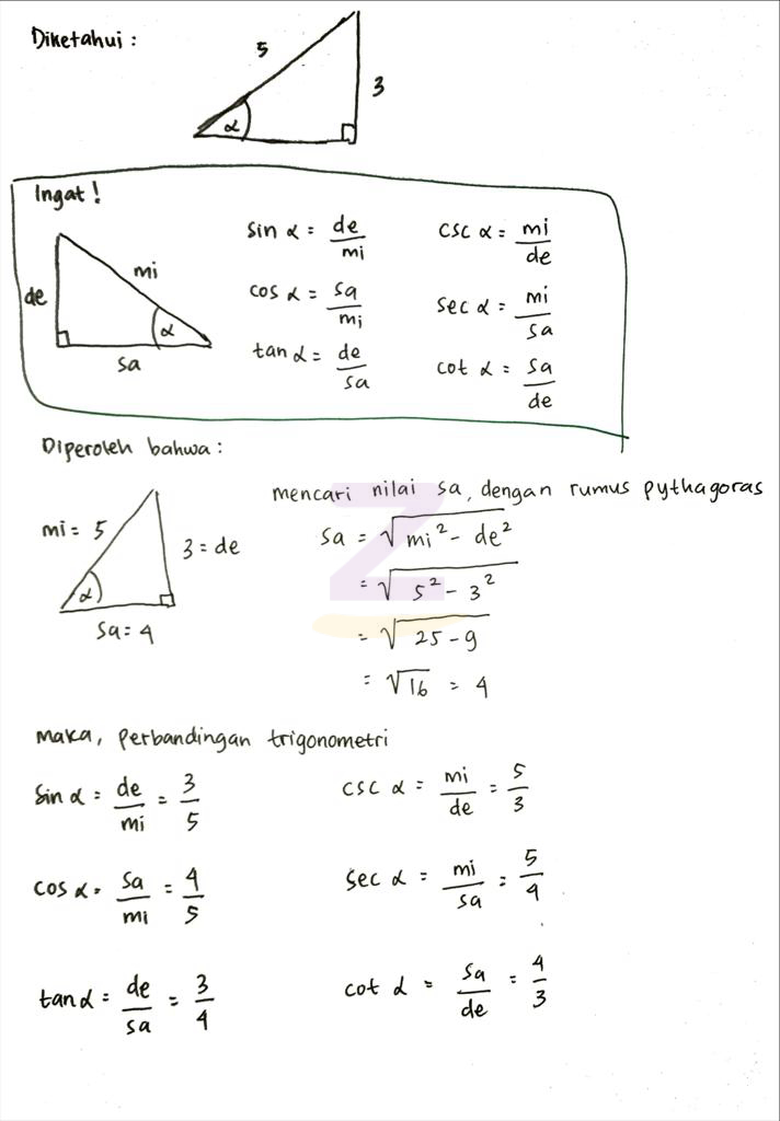 Detail Contoh Soal Perbandingan Trigonometri Nomer 8