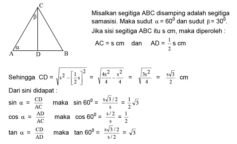 Detail Contoh Soal Perbandingan Trigonometri Sudut Istimewa Nomer 3