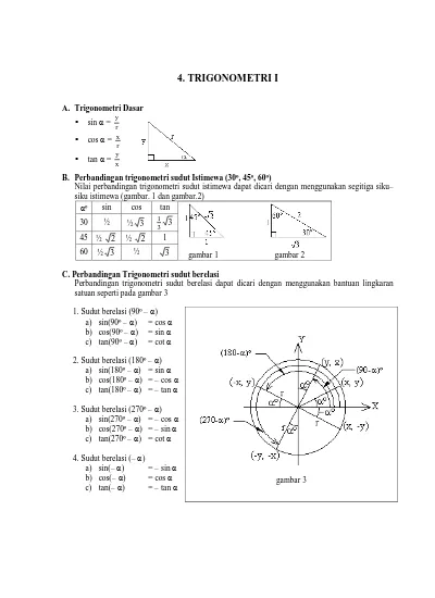 Detail Contoh Soal Perbandingan Trigonometri Sudut Istimewa Nomer 37