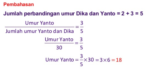 Detail Contoh Soal Perbandingan Umur Nomer 8