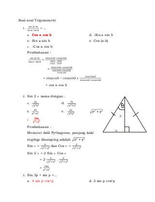 Detail Contoh Soal Perkalian Trigonometri Nomer 43