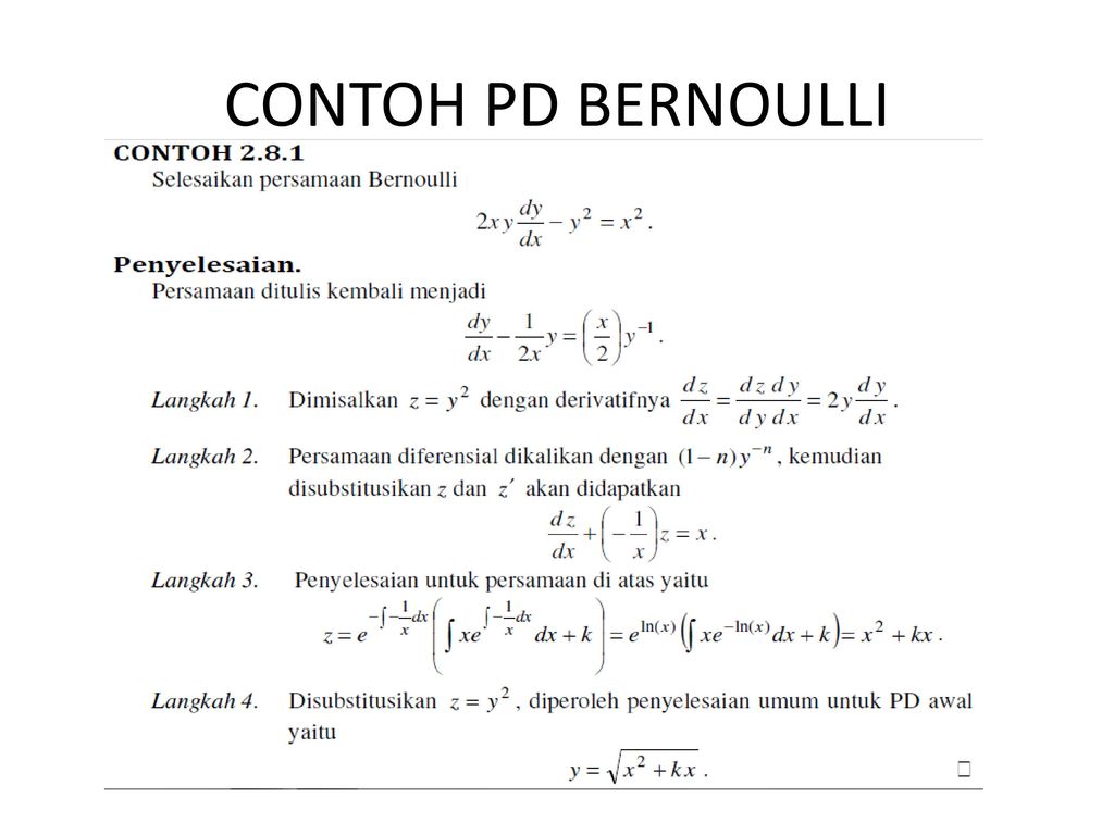 Detail Contoh Soal Persamaan Bernoulli Nomer 35