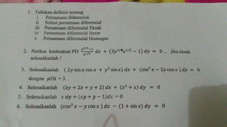 Detail Contoh Soal Persamaan Diferensial Nomer 6