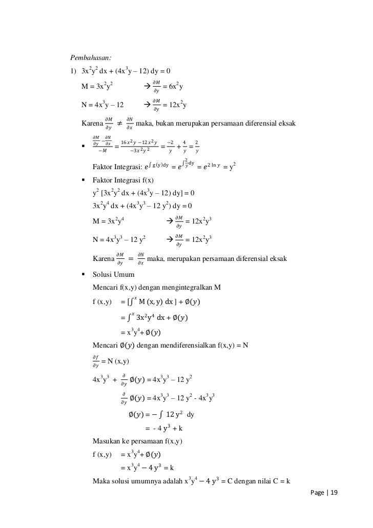 Detail Contoh Soal Persamaan Diferensial Nomer 9