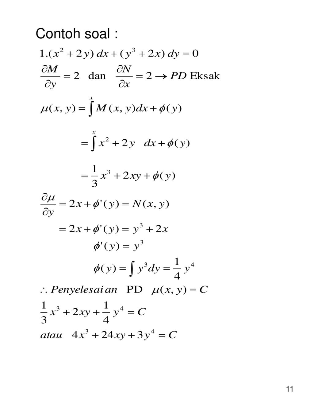 Detail Contoh Soal Persamaan Diferensial Biasa Nomer 3