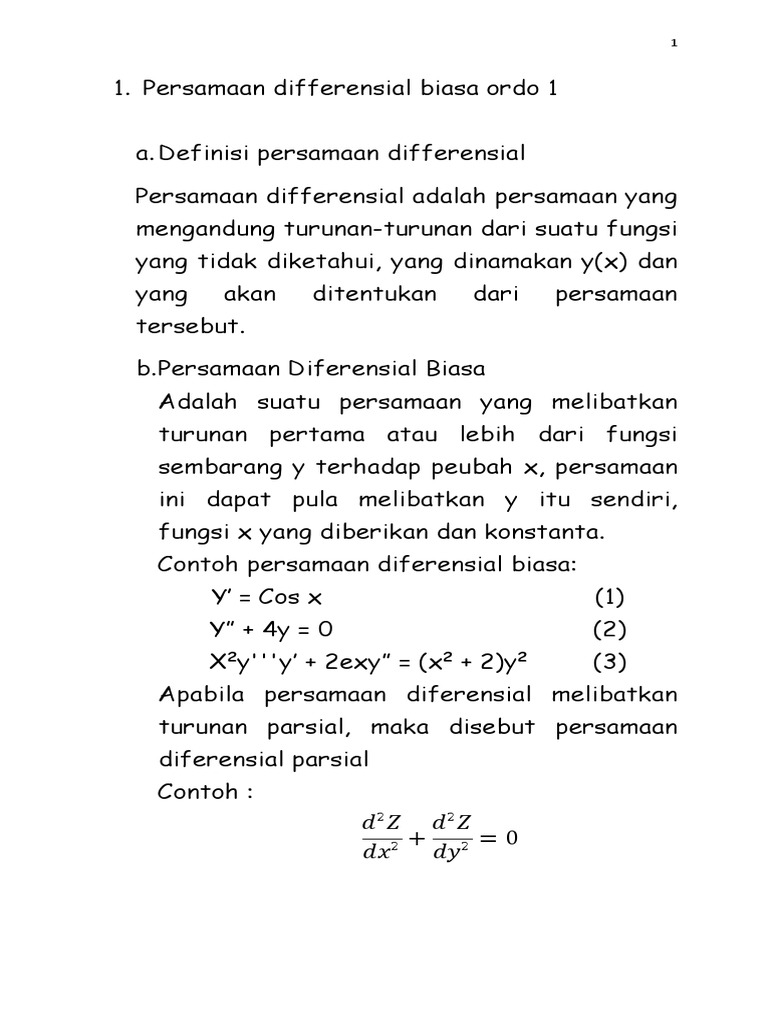 Detail Contoh Soal Persamaan Diferensial Biasa Nomer 42