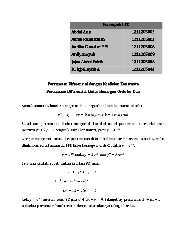 Detail Contoh Soal Persamaan Diferensial Homogen Nomer 38