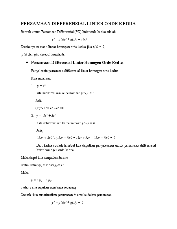 Detail Contoh Soal Persamaan Diferensial Homogen Nomer 46