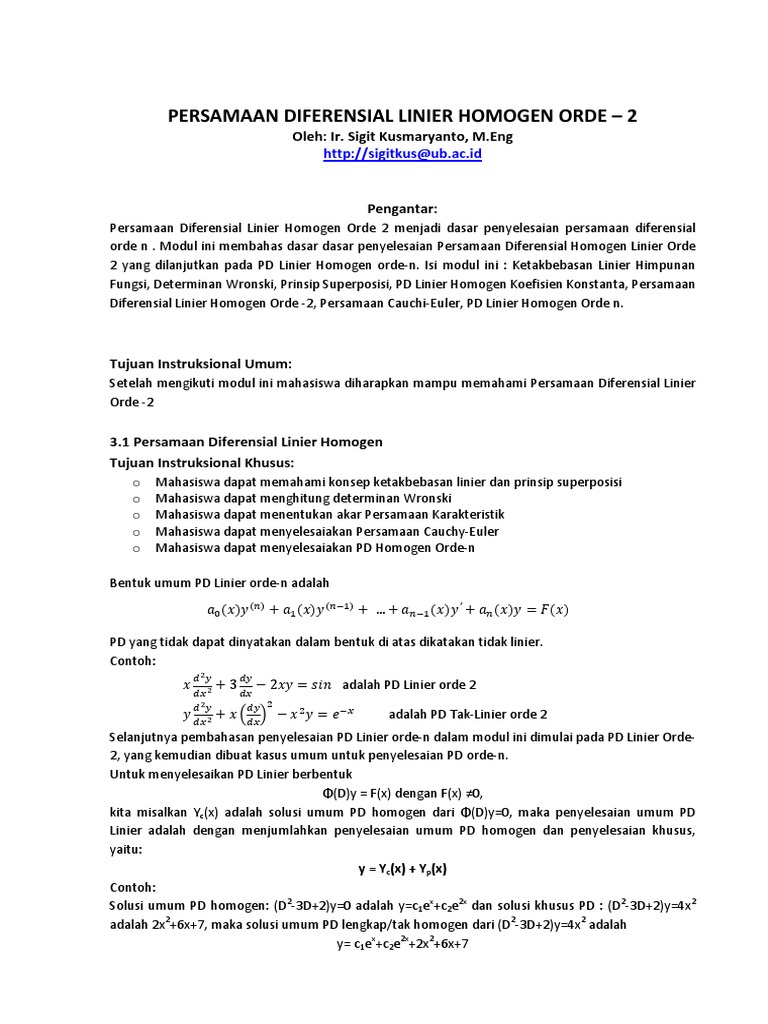Detail Contoh Soal Persamaan Diferensial Homogen Nomer 54