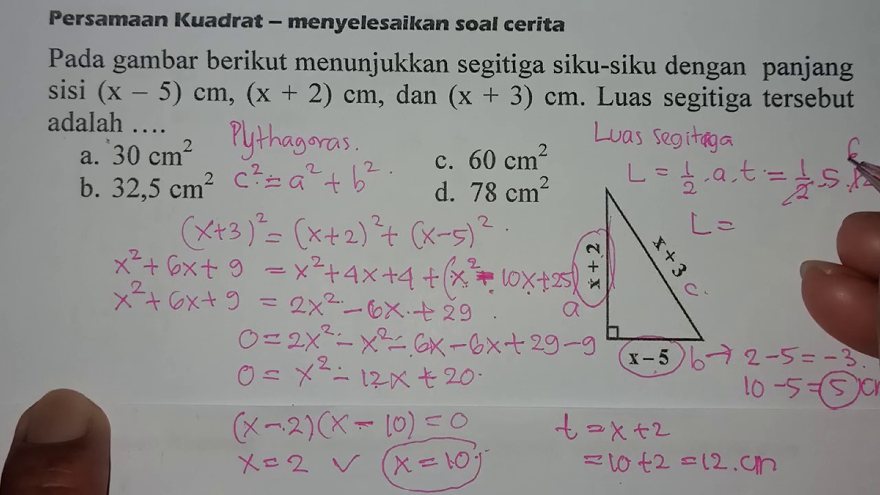 Detail Contoh Soal Persamaan Kuadrat Nomer 17