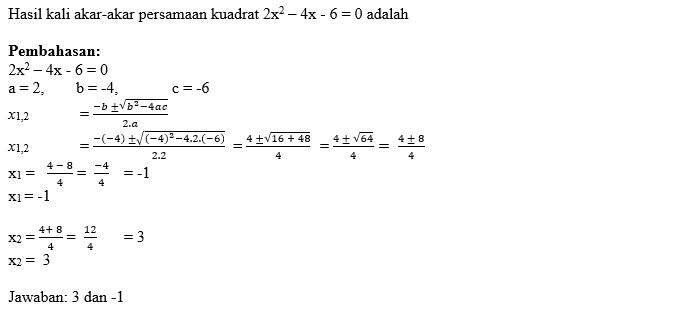 Detail Contoh Soal Persamaan Kuadrat Nomer 40