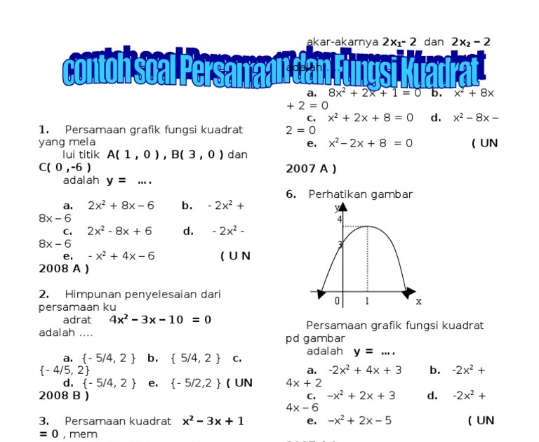 Detail Contoh Soal Persamaan Kuadrat Nomer 49