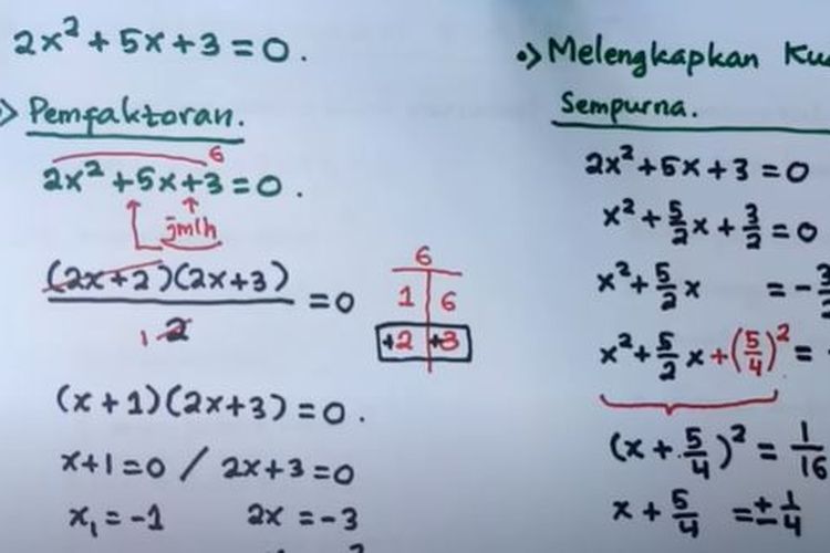 Detail Contoh Soal Persamaan Kuadrat Nomer 51