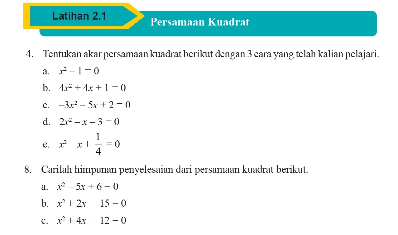 Detail Contoh Soal Persamaan Kuadrat Dengan Rumus Abc Nomer 31