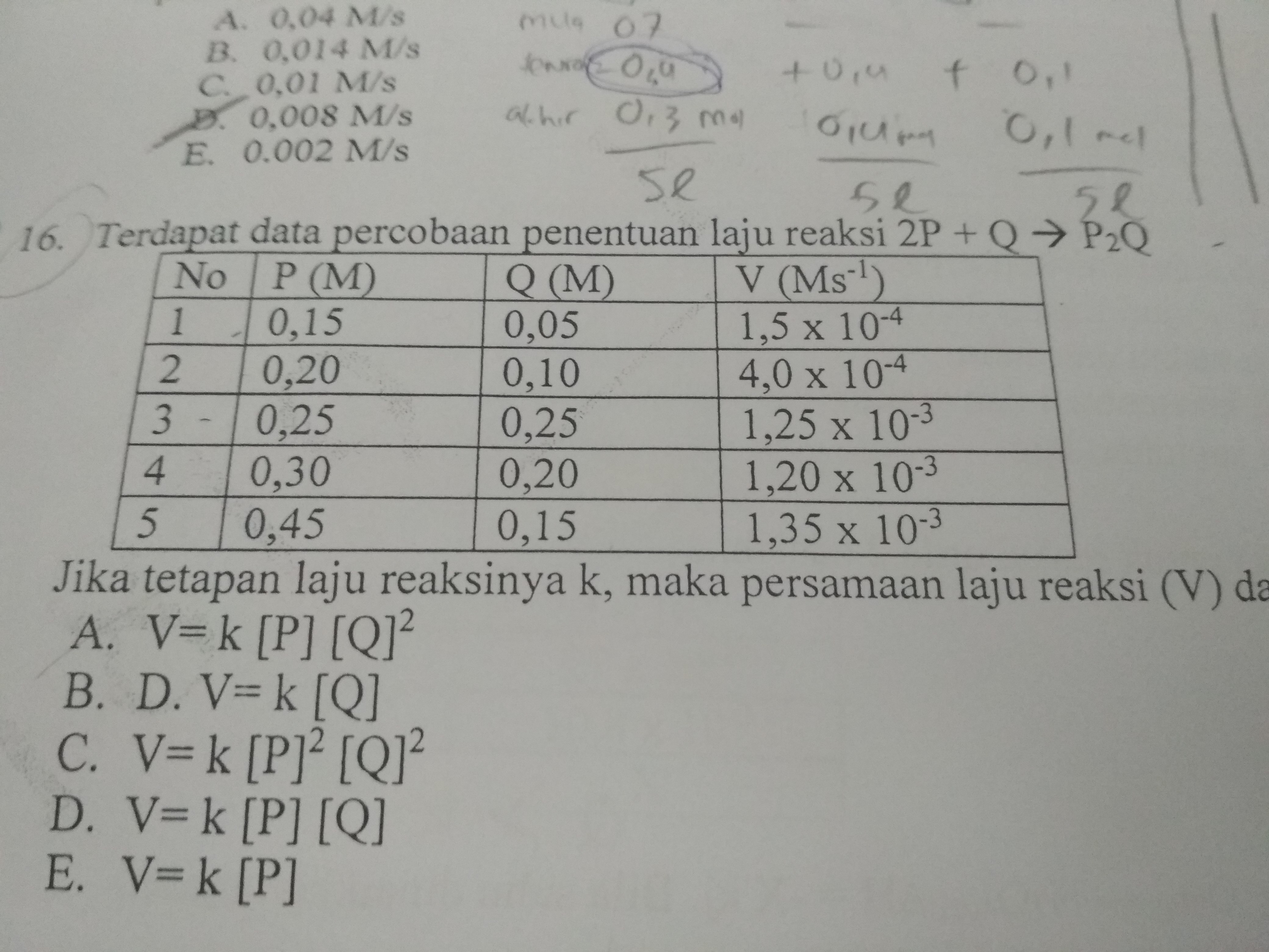 Detail Contoh Soal Persamaan Laju Reaksi Nomer 7