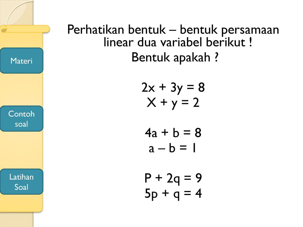 Detail Contoh Soal Persamaan Linear Nomer 26