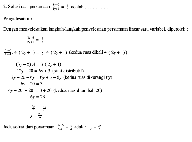 Detail Contoh Soal Persamaan Linear Nomer 29