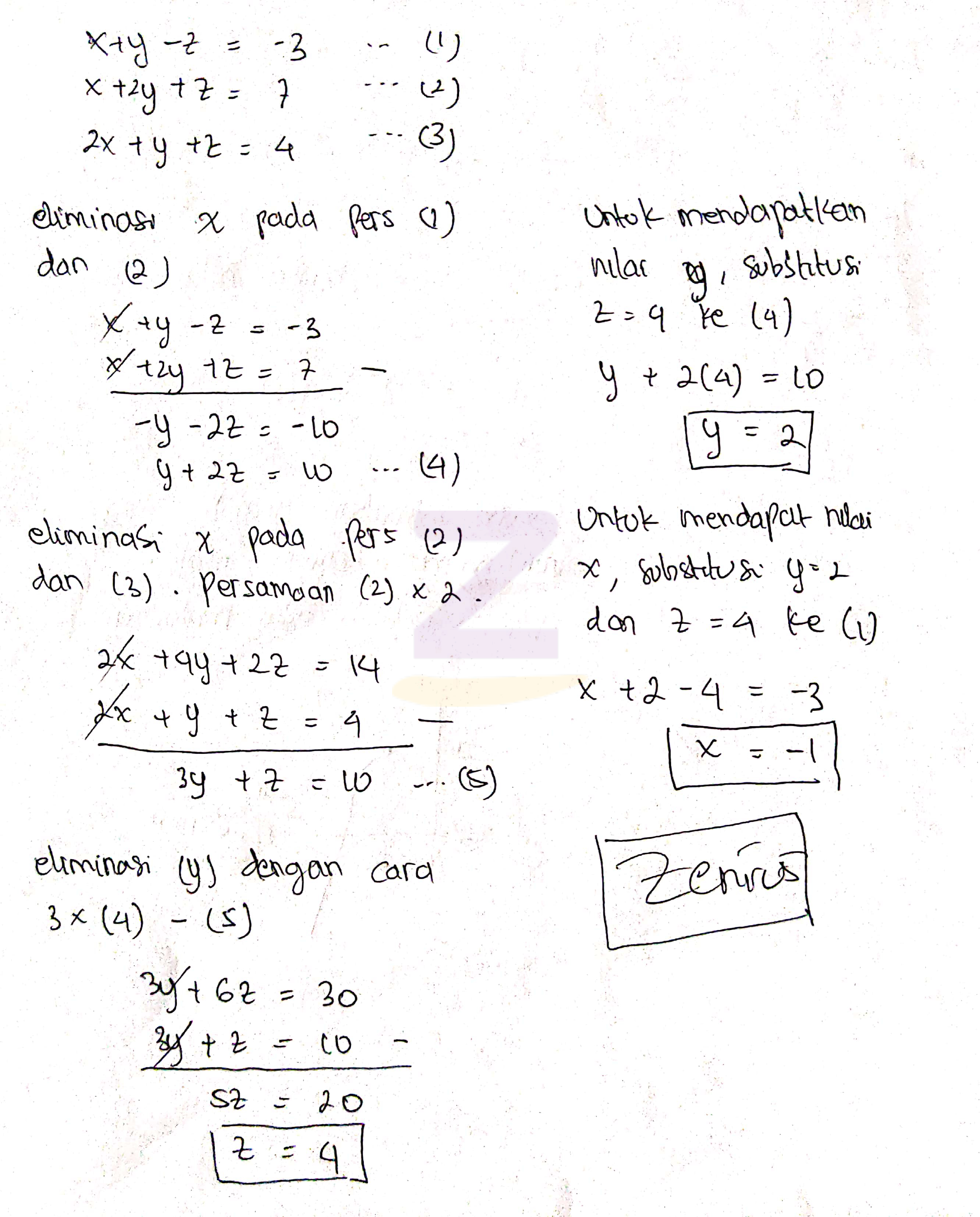 Detail Contoh Soal Persamaan Linear Nomer 35