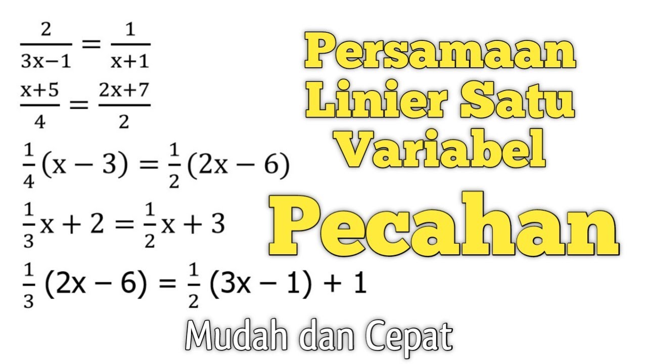 Detail Contoh Soal Persamaan Linear Nomer 43