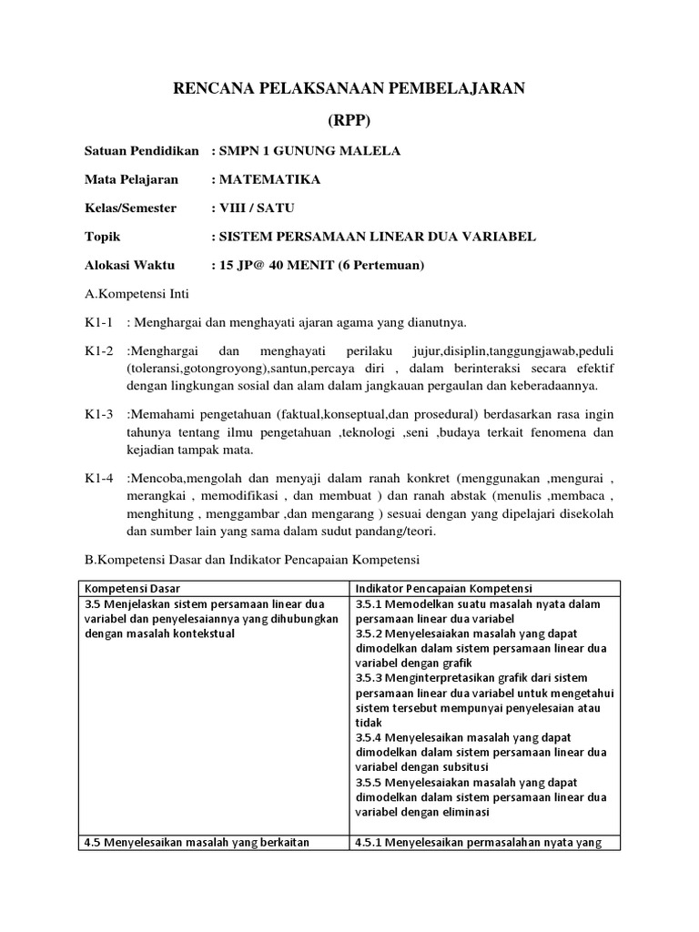 Detail Contoh Soal Persamaan Linear Dua Variabel Kelas 8 Nomer 53