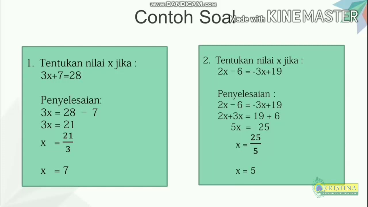 Detail Contoh Soal Persamaan Linear Satu Variabel Nomer 17