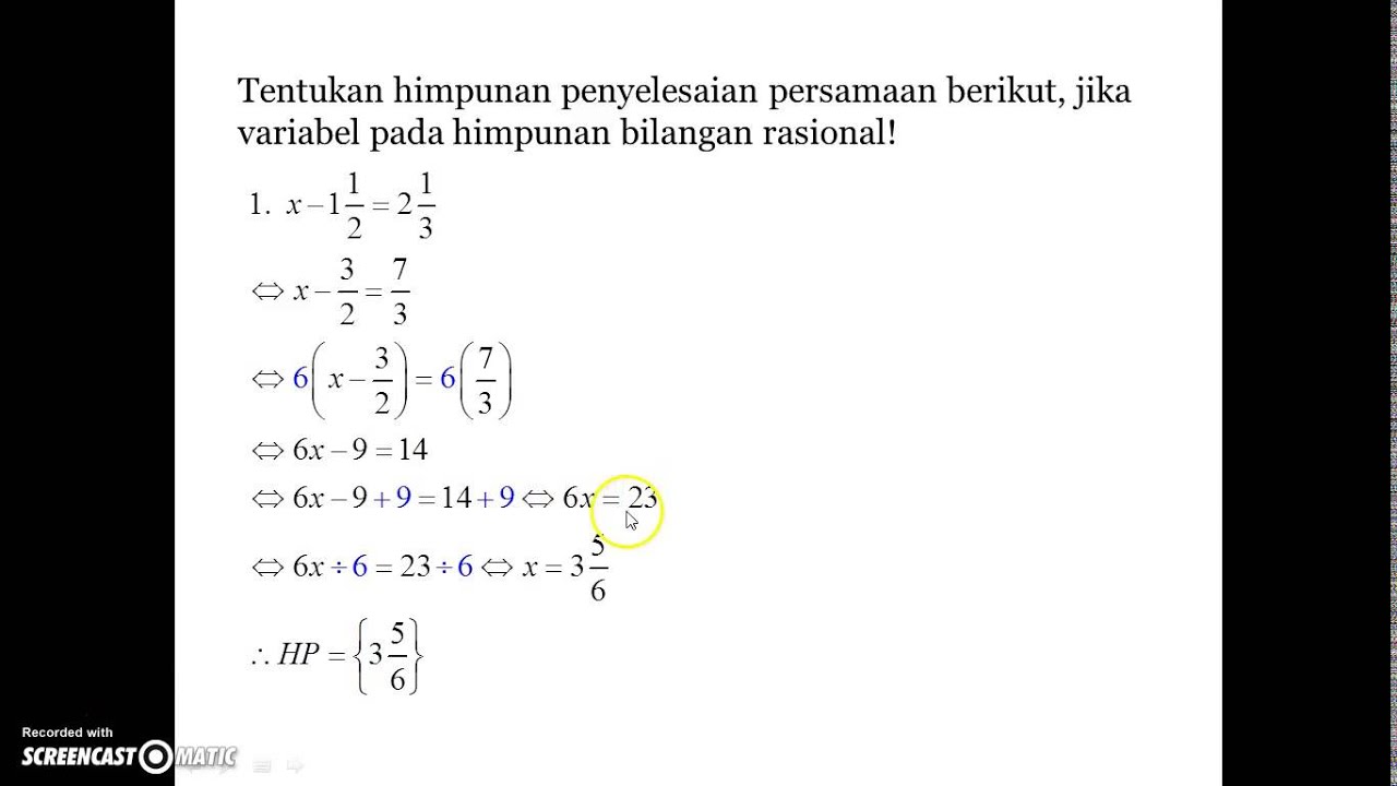 Detail Contoh Soal Persamaan Linear Satu Variabel Nomer 21