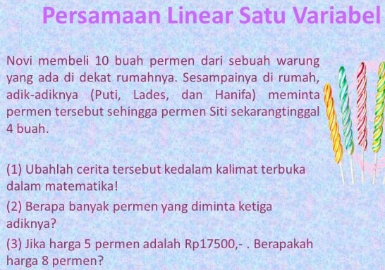 Detail Contoh Soal Persamaan Linear Satu Variabel Nomer 29