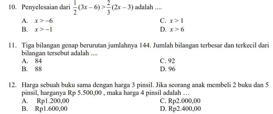 Detail Contoh Soal Persamaan Linear Satu Variabel Nomer 33